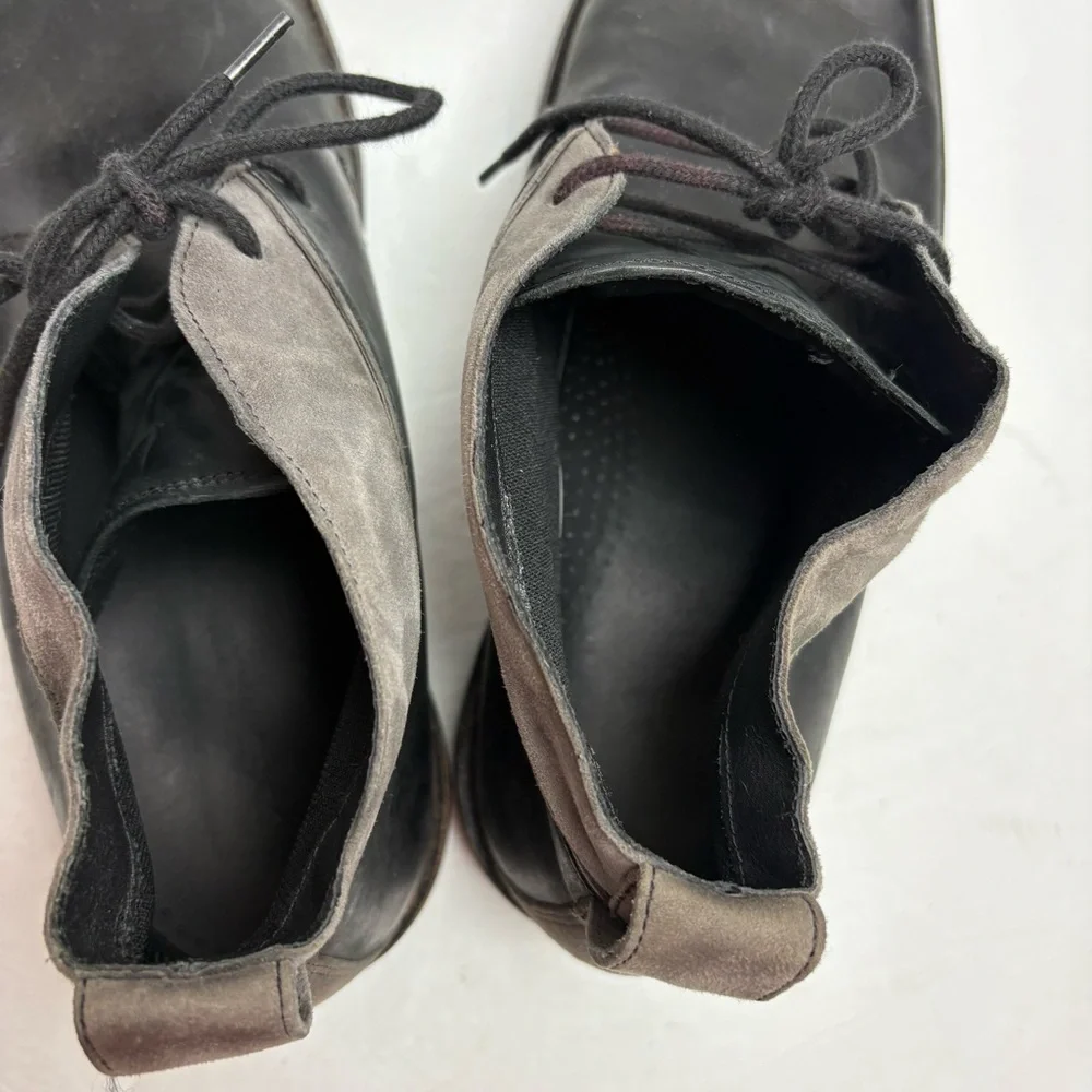 Cole Haan Williams Black Gray Chukka Boots Lace-up Leather Men’s 12 C20917
